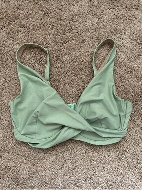 ASOS Fuller Bust underwired wrap bikini top sage green